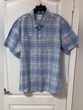 Holton Canvas Cloth  Men's Light Blue Plaid Button-Up Shirt XXL New w/o tags